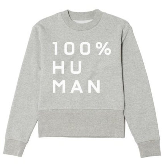 Everlane The 100% Human Cotton Typography Fleece Sweatshirt Grey S - Picture 1 of 7